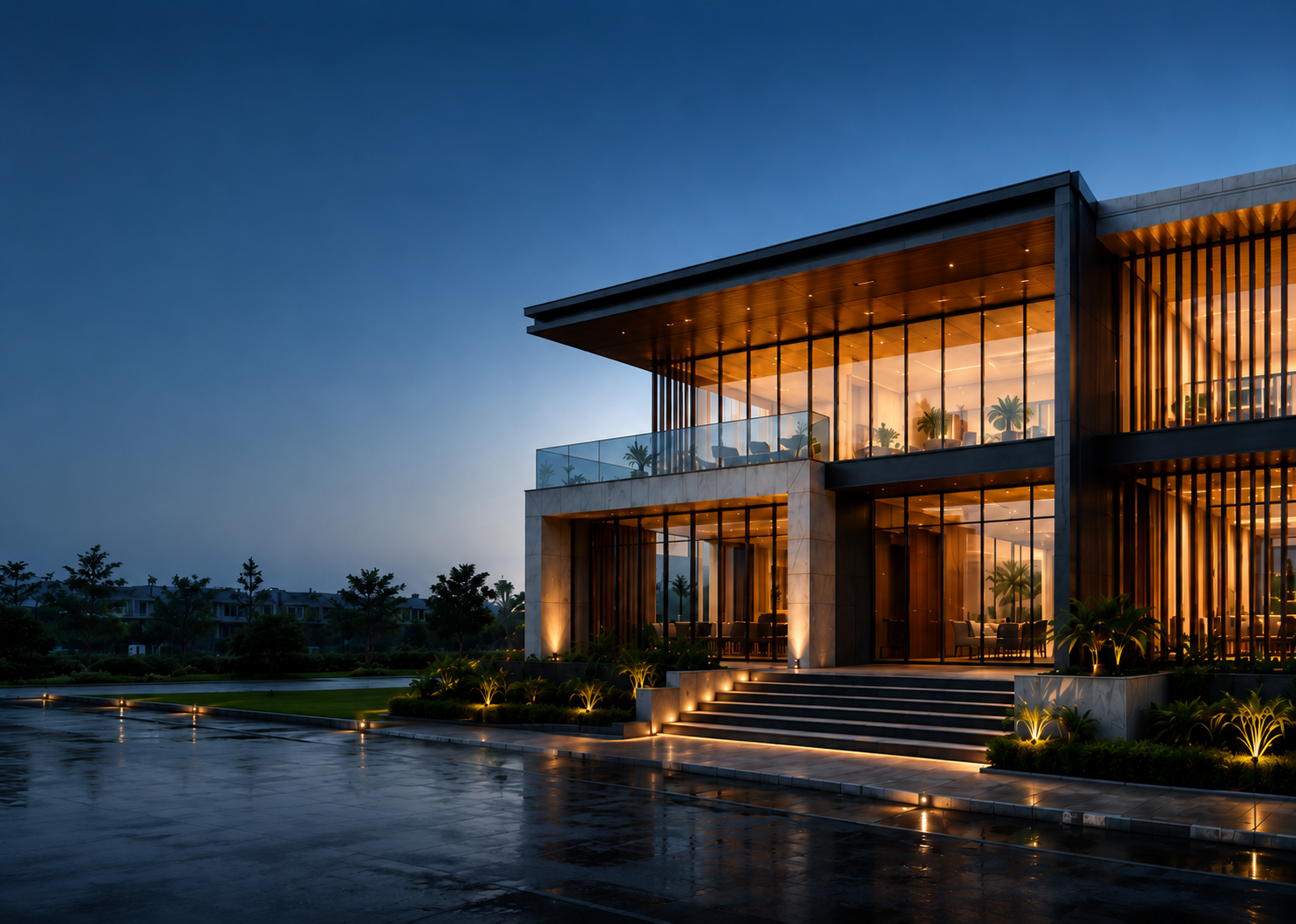 Modern dark architectural building